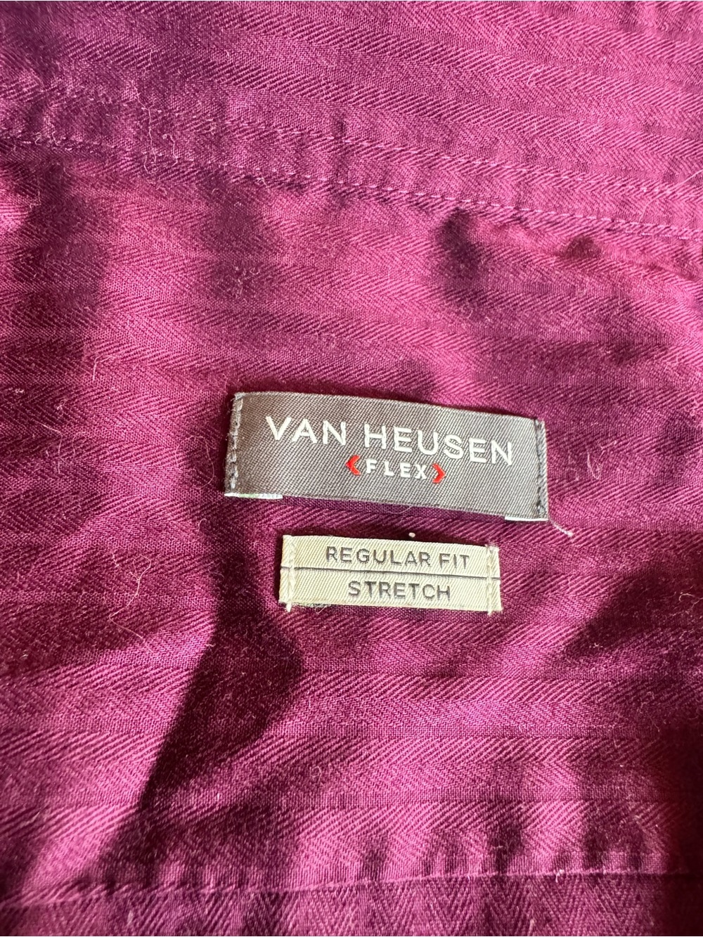Van Heusen Men's Deep Plum Dress Shirt - Picture 4 of 4